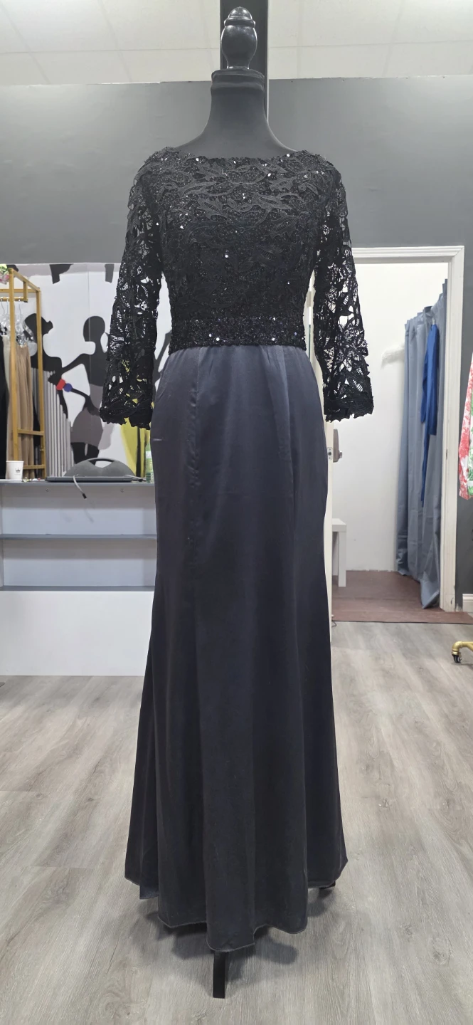 Black Lace Sequin Long Formal Dress 🏆 - photo 3