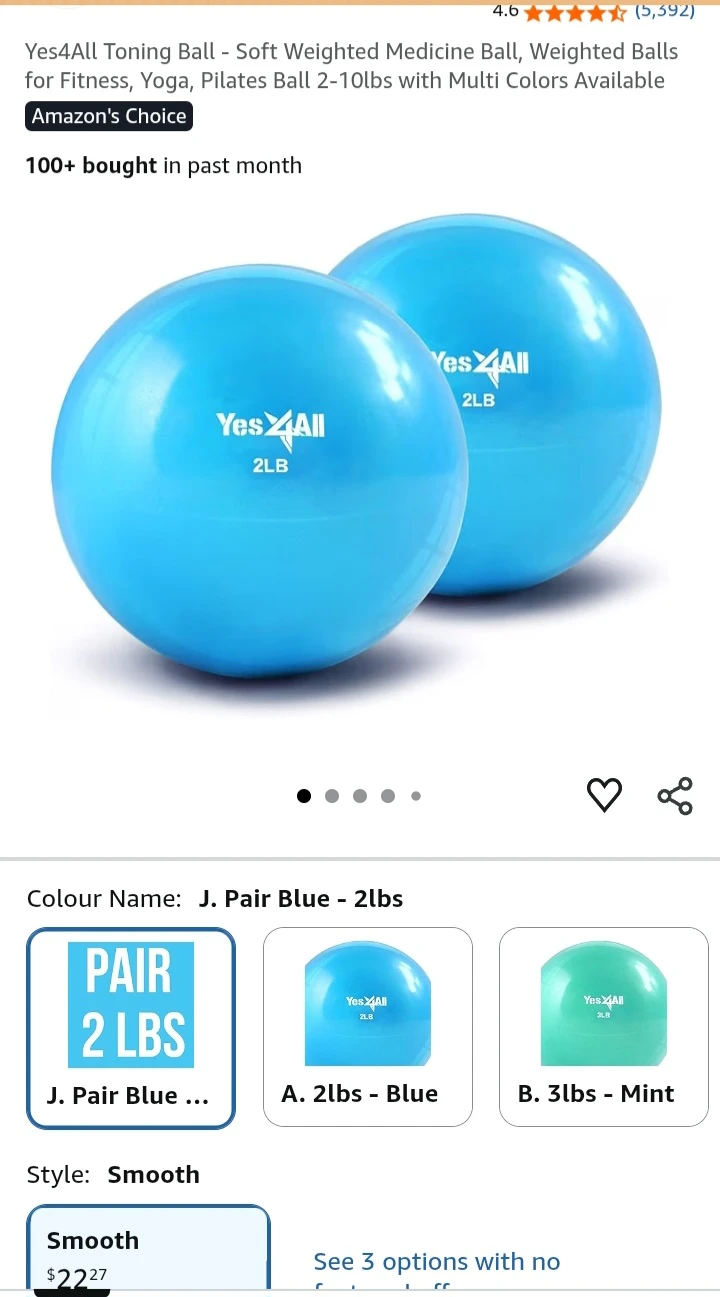🥕  NEW!   Yes4All Toning Balls - 2lbs, Blue - photo 2