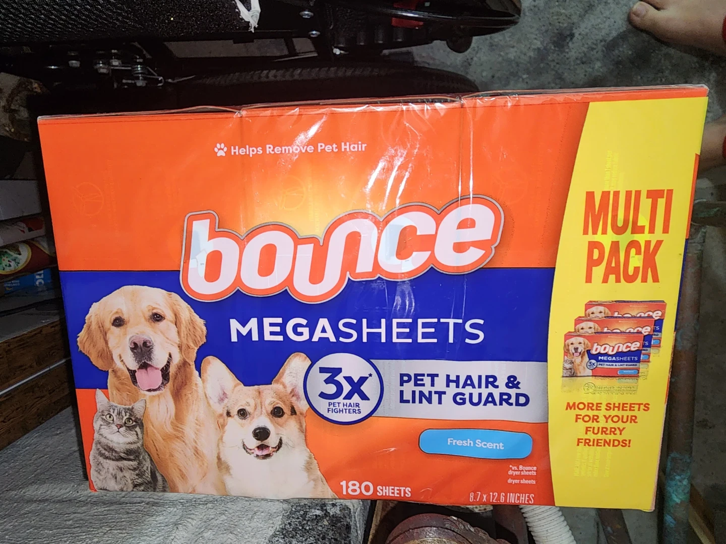 Bounce Megashees 180 Count Pet Hair & Lint Guard Dryer Sheets