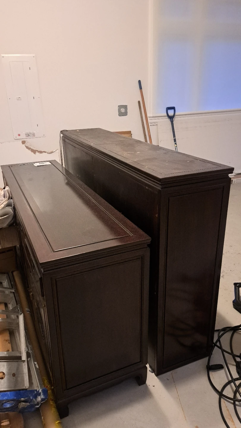 Dark Wood Display Cabinet with Glass Doors - photo 2