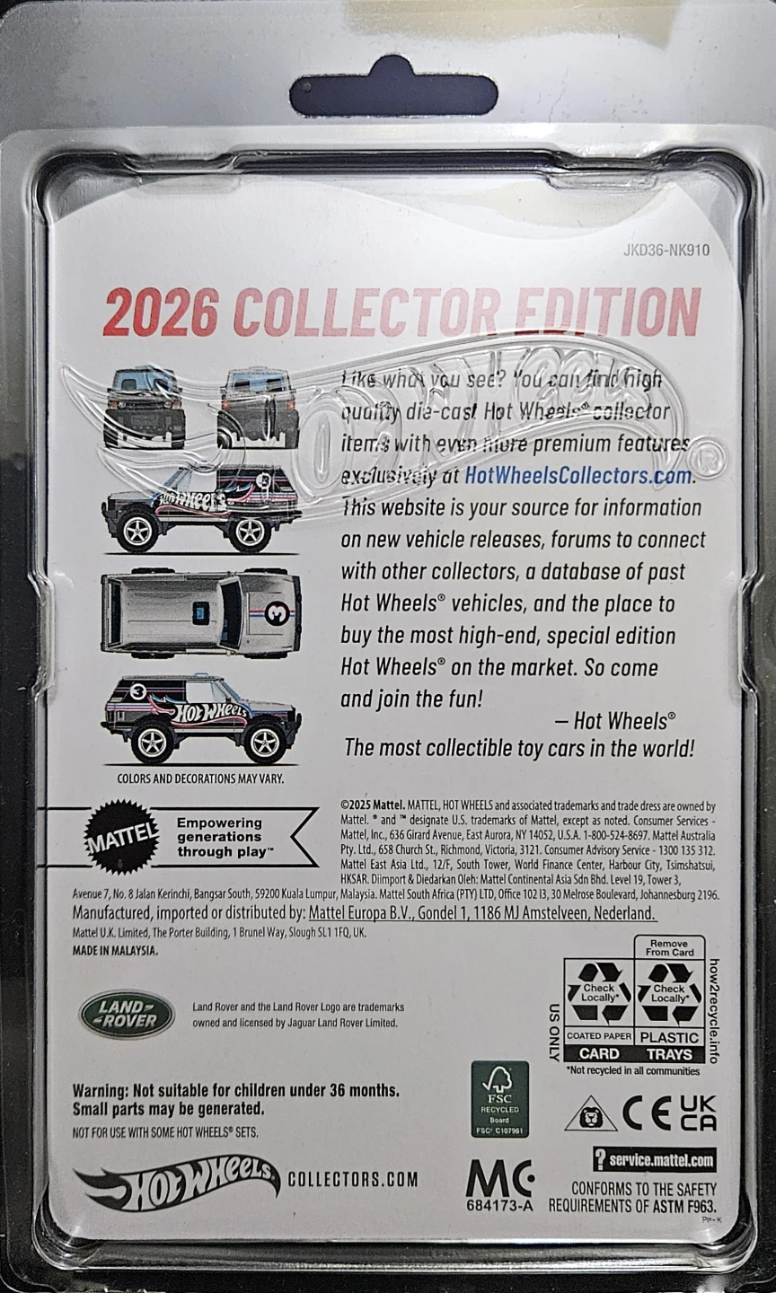 Hot Wheels 2026 Collector Edition Range Rover Classic Zamac - photo 2