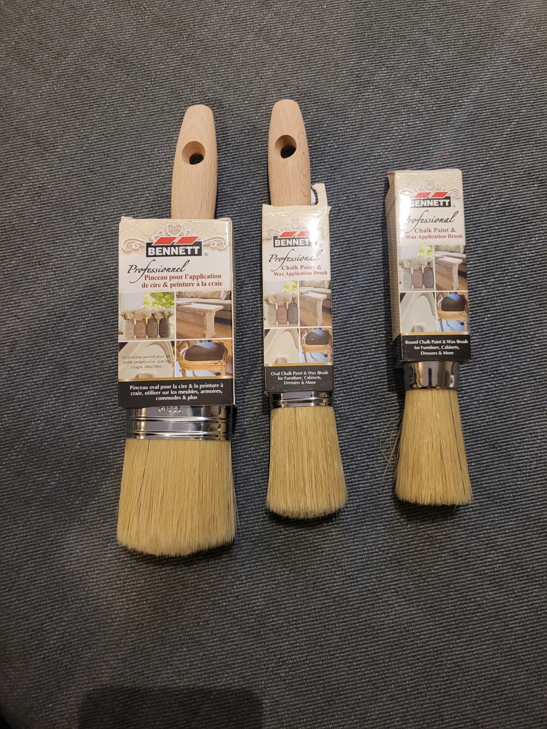 Bennett Professional Chalk Paint & Wax Brushes (3 Sizes) - photo 4