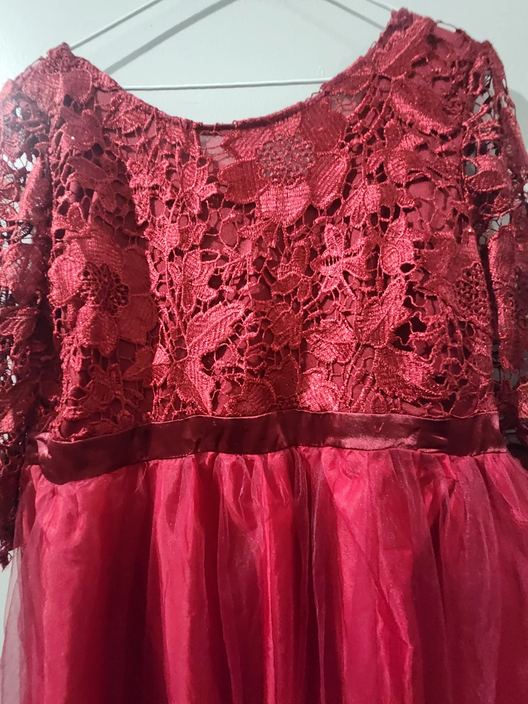 Red Lace and Tulle Dress - photo 3