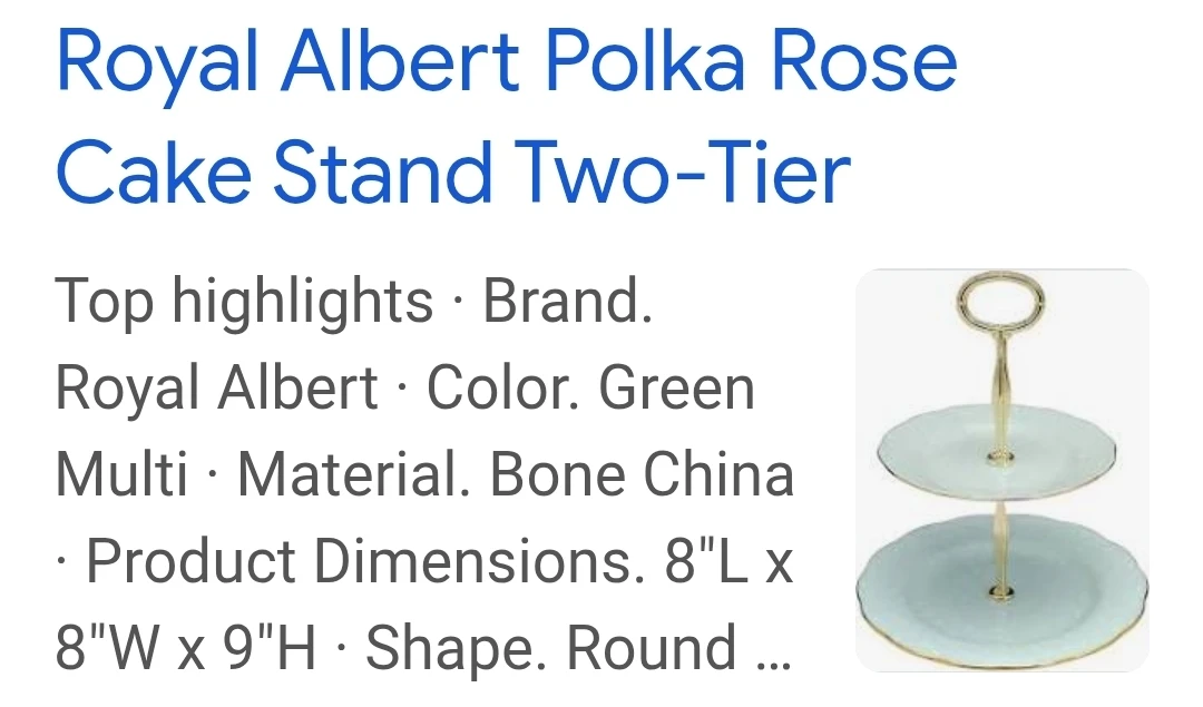 Royal Albert Polka Rose 2-Tier Cake Stand - photo 4