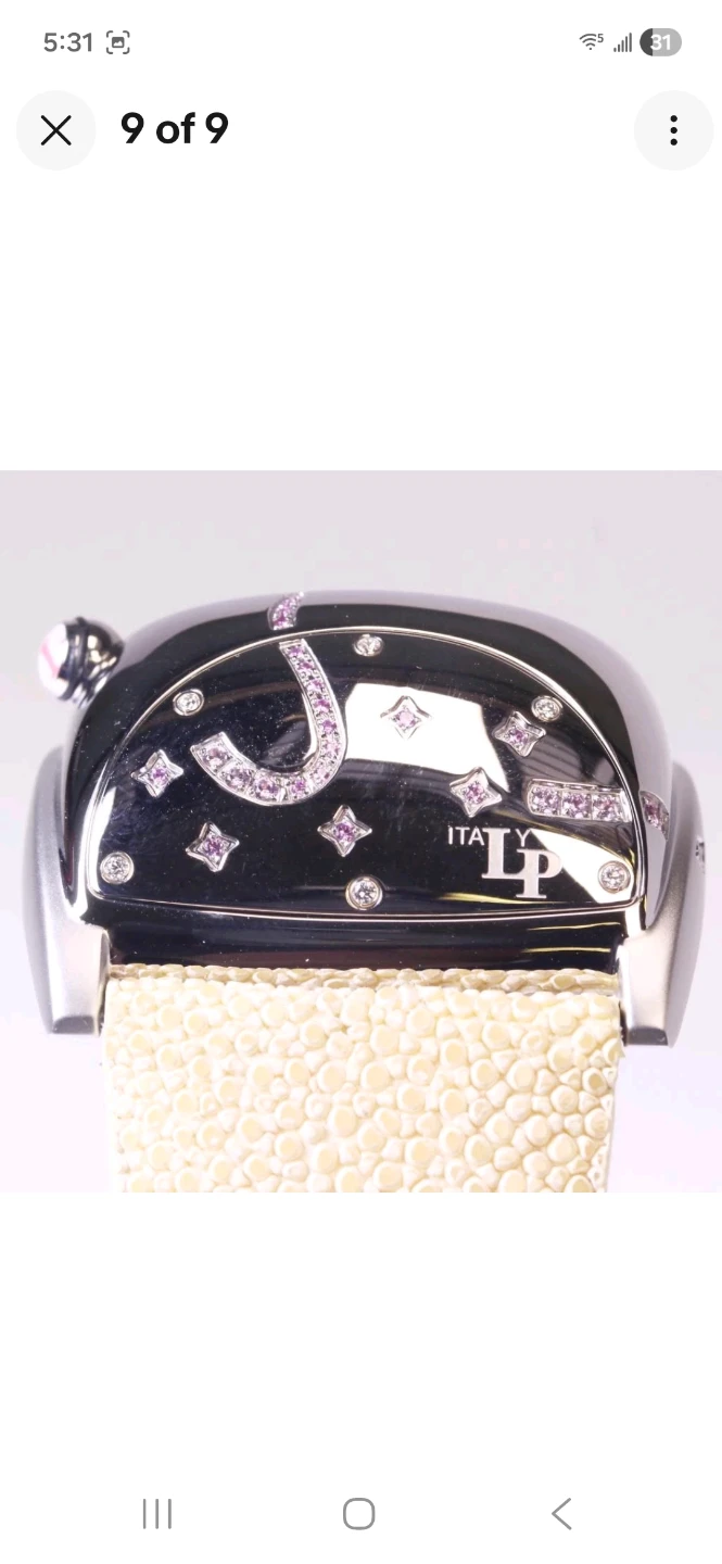 Lucien Piccard Women's Watch with Diamonds and Pink Sapphires