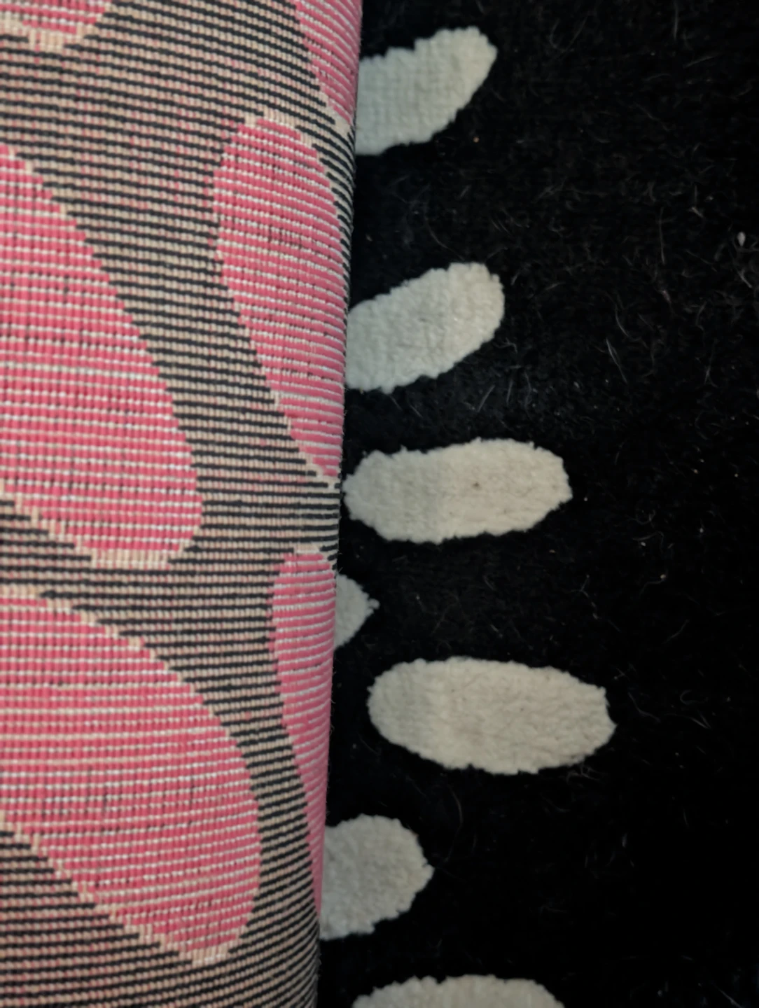 Area Rug with Pink and White Polka Dots