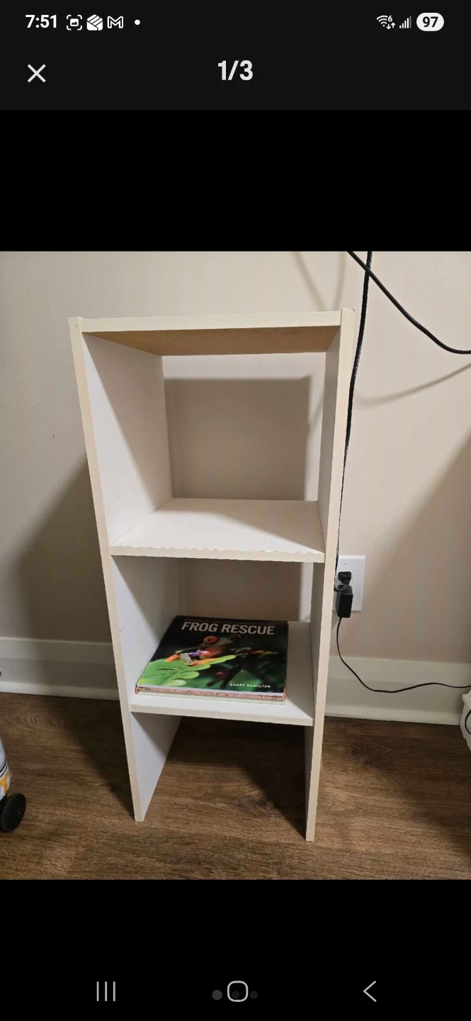 White 3-Shelf Bookcase