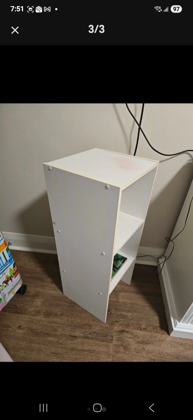 White 3-Shelf Bookcase - photo 4