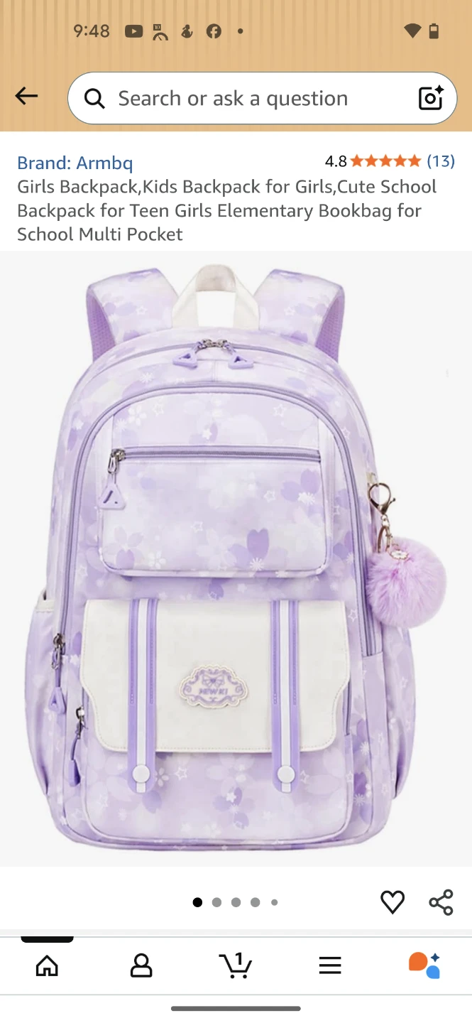 Armbq Girls School Backpack