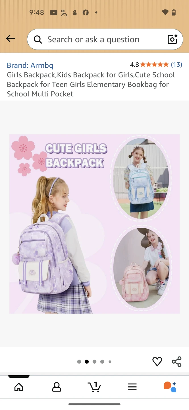 Armbq Girls School Backpack - photo 2
