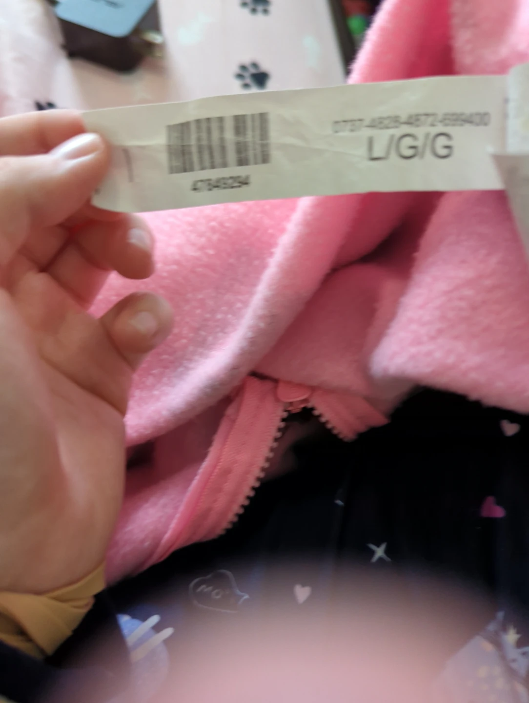 Pink Cat Print Pajama Onesie - Size L/G - photo 2