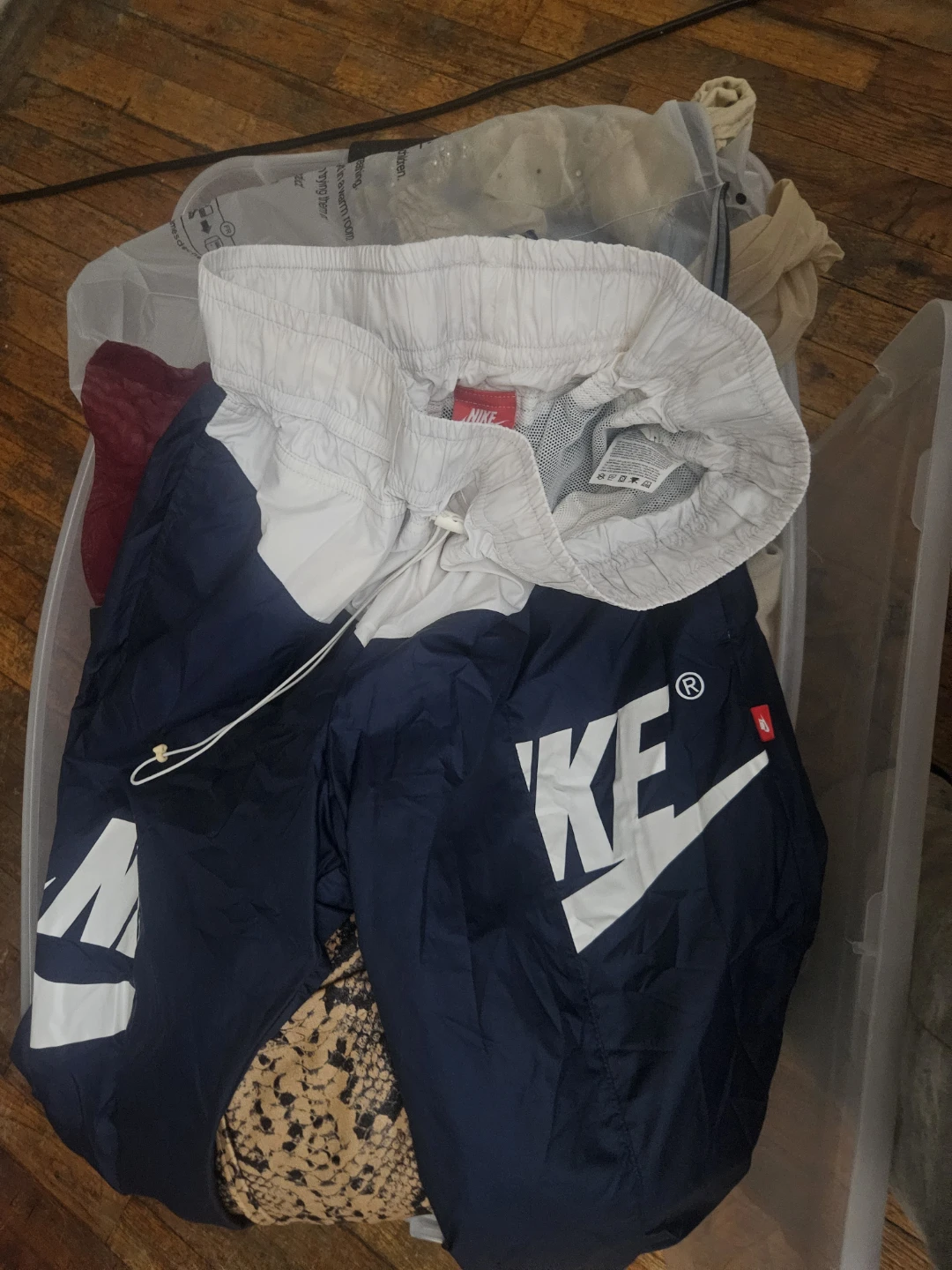 Nike Men's White and Navy Track Pants Size M - photo 2