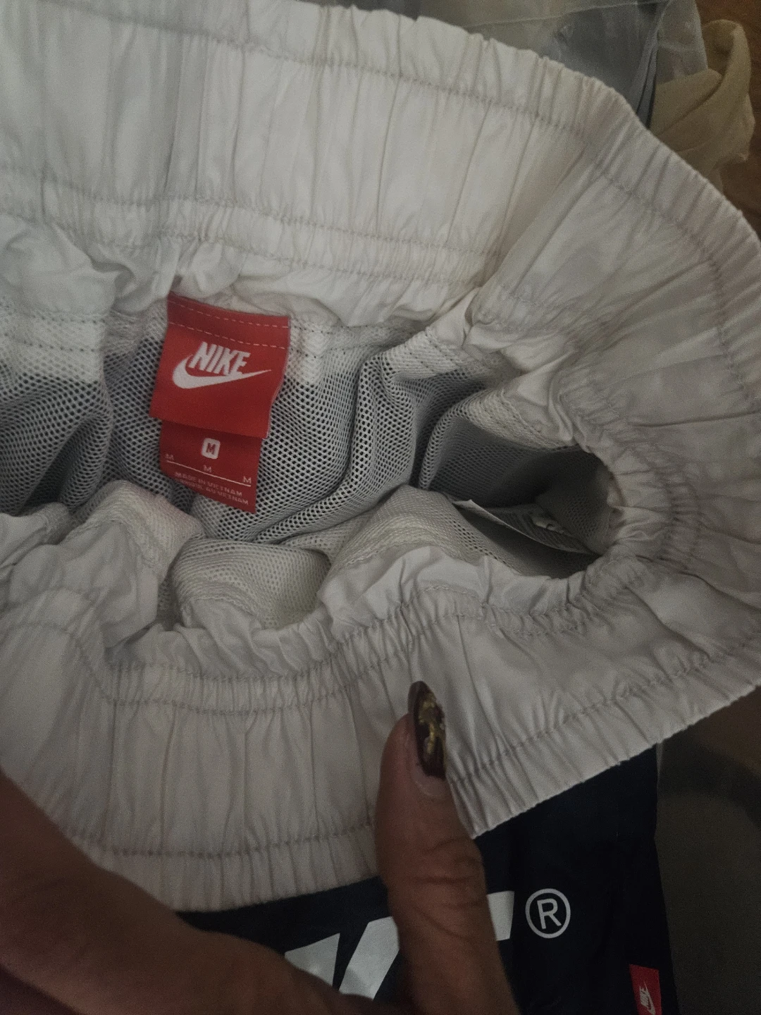 Nike Men's White and Navy Track Pants Size M - photo 3