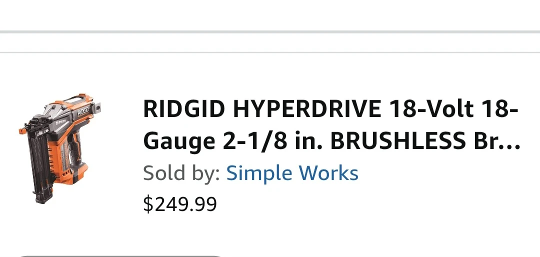RIDGID HyperDrive 18 Ga Brad Nailer - photo 2