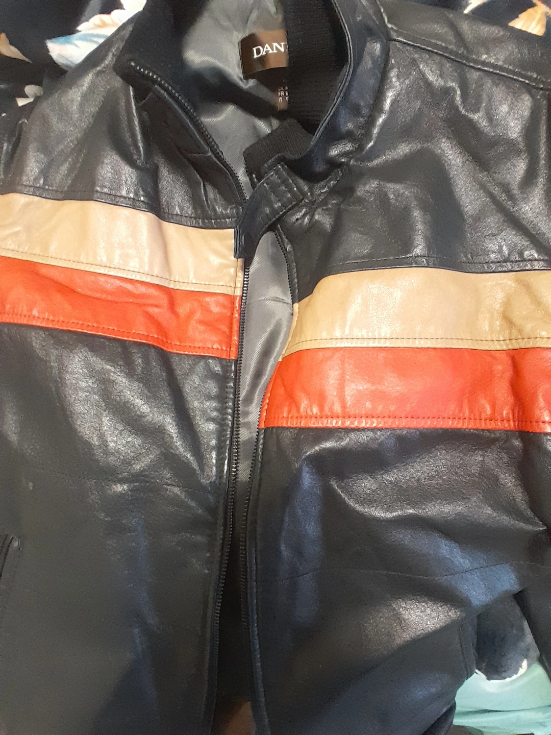 Danier Leather Jacket with Stripes - Size L/G