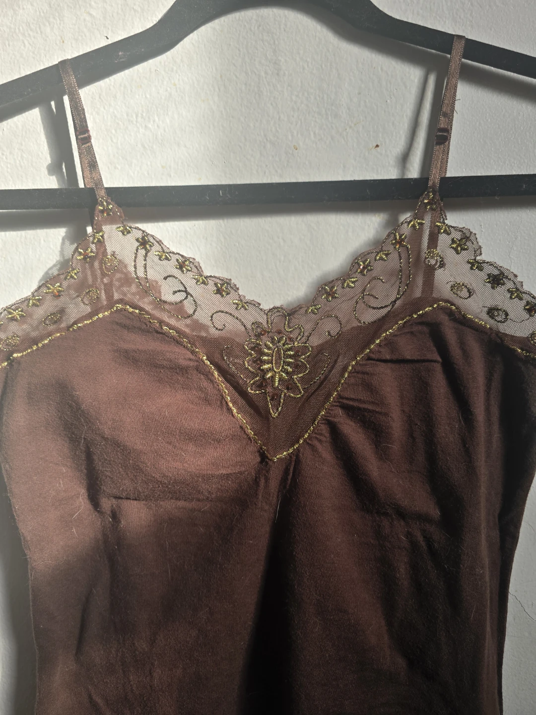 DKNY Jeans Brown Lace Trim Camisole Top - photo 3