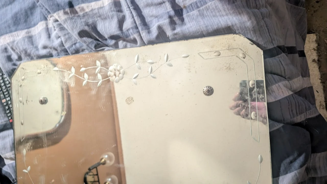Vintage Etched Glass Mirror - photo 2