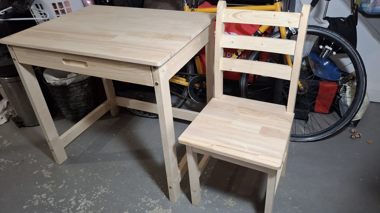 Wood Desk and Chair Set 🏆