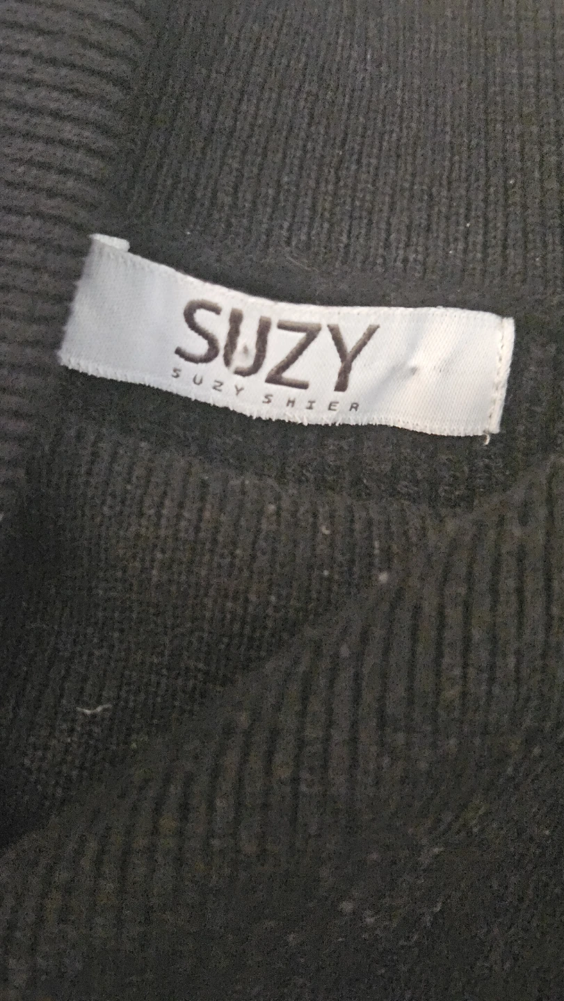 Suzy Shier Striped Poncho Sweater Medium, Black and White - photo 2