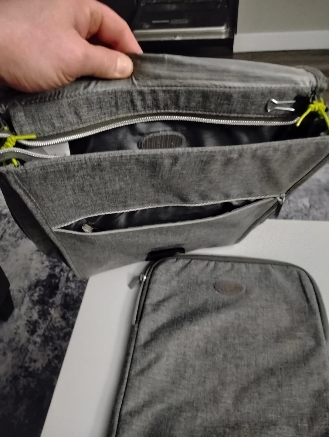 Grey Messenger Bag with Pouch - photo 5