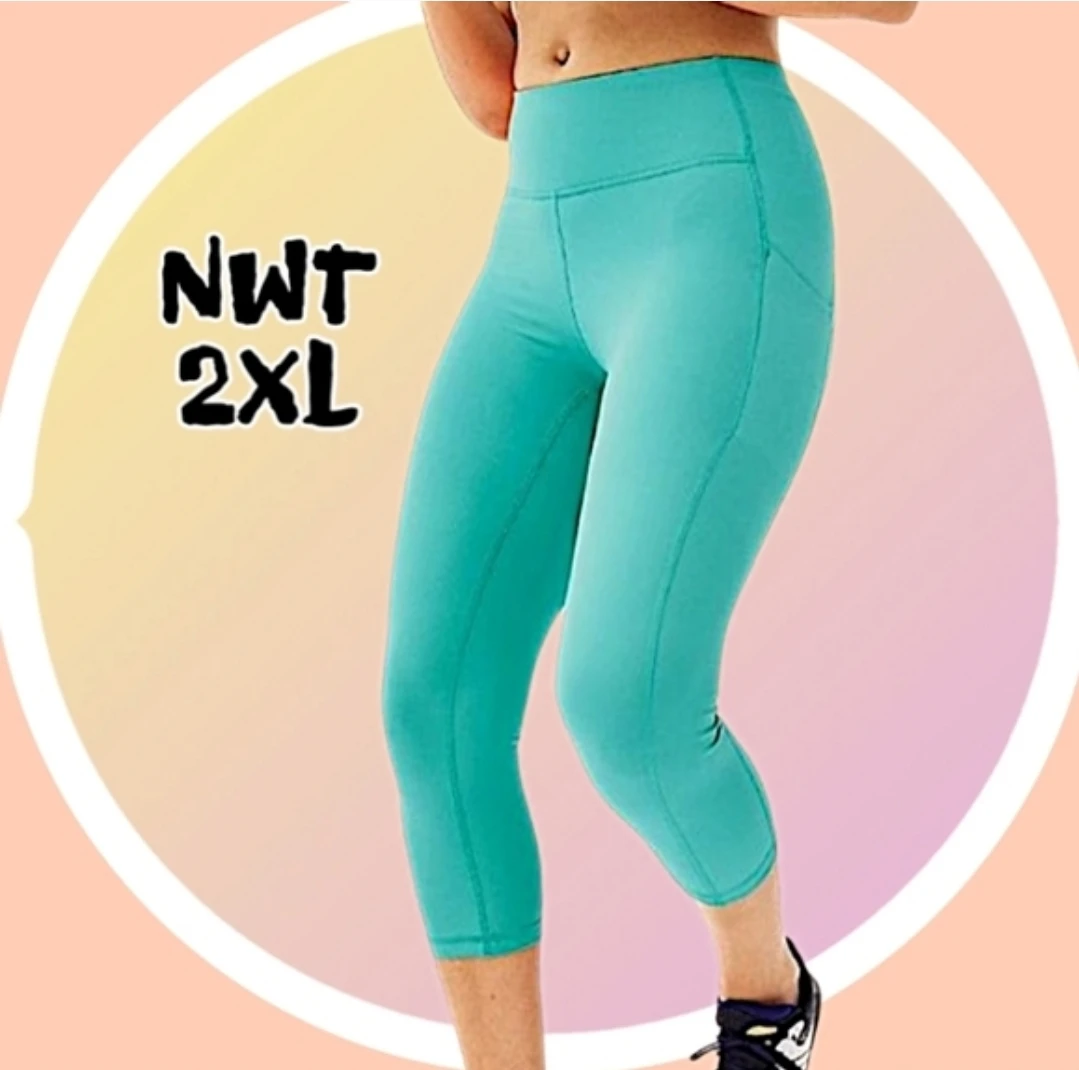 NWT Jade Capris 2X High Waist Leggings 2 Pockets 🏆