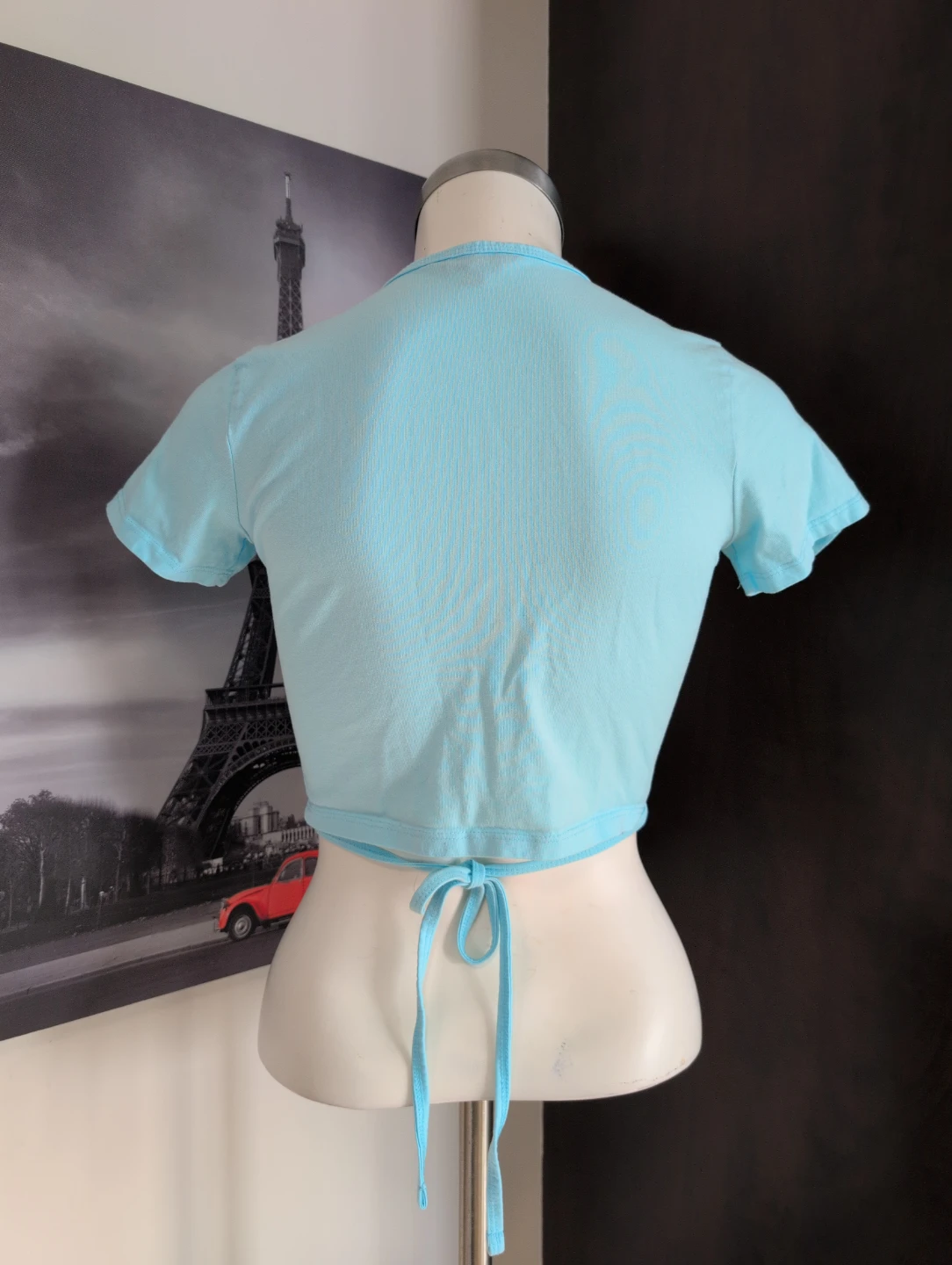 No Boundaries Blue Cotton Wrap Crop Top Size M - photo 3