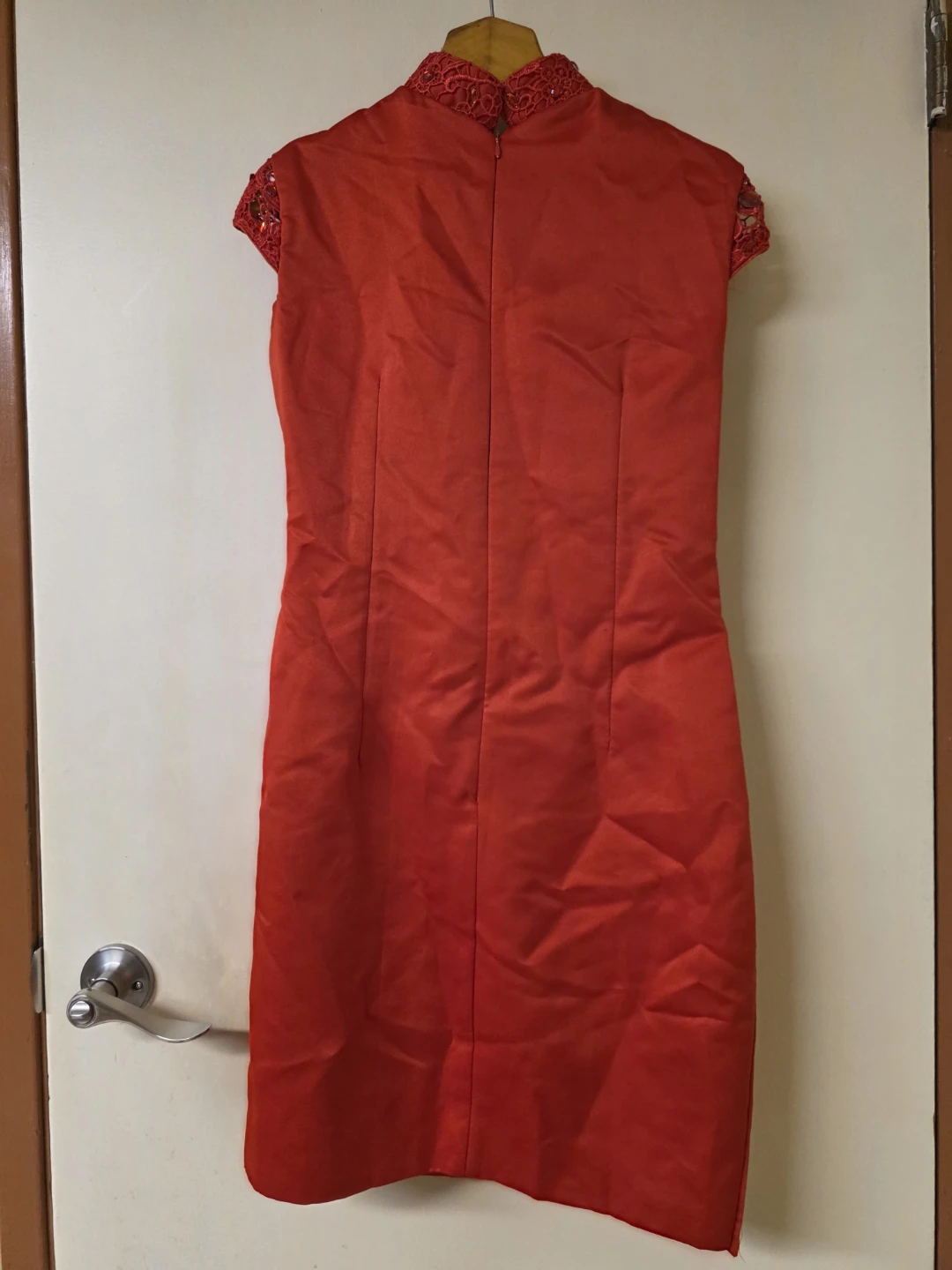 Red Chinese lace beaded Dress (12-14) - photo 2