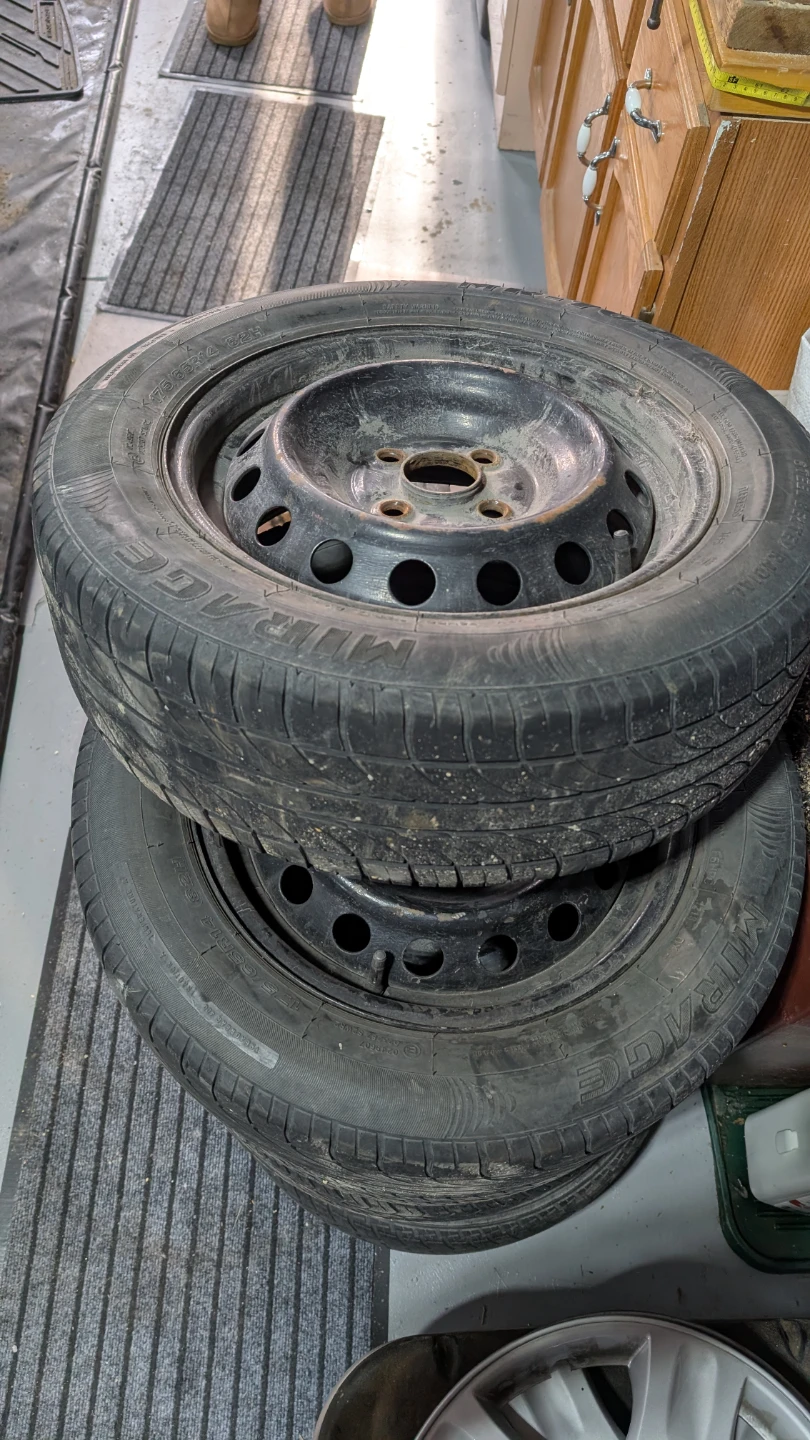 Set of 4 Tires with Rims 14 inch 4x100 off Mitsubishi mirage