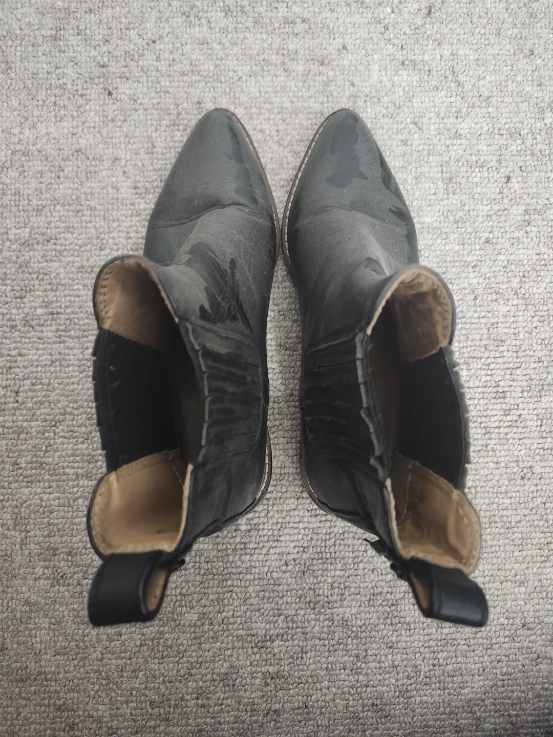 Black Leather Ankle Boots