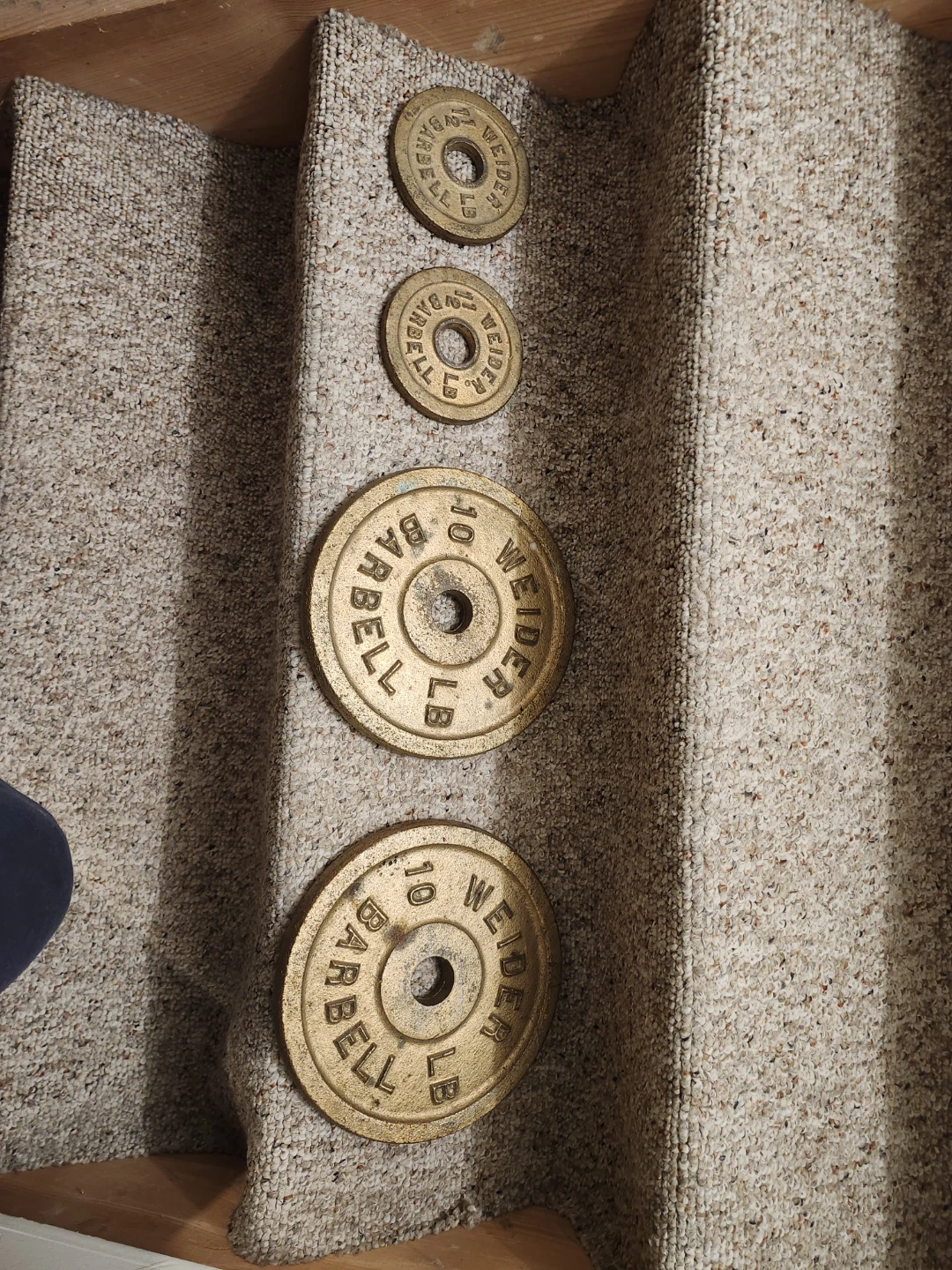 Weider Barbell Weight Plates (2 x 10 lb, 2 x Unknown lb)
