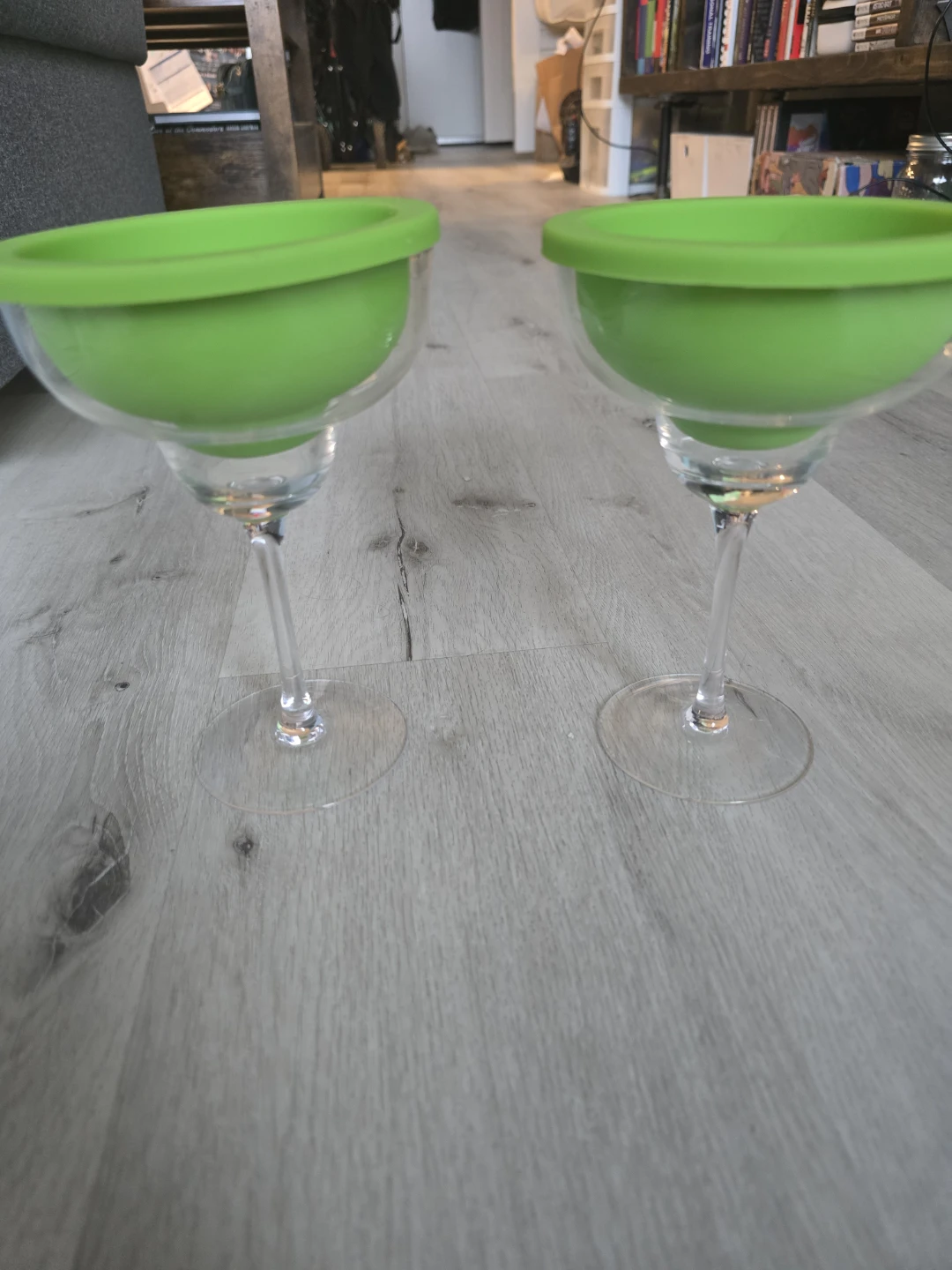 Set of 2 Margarita Glasses with Ice Inserts