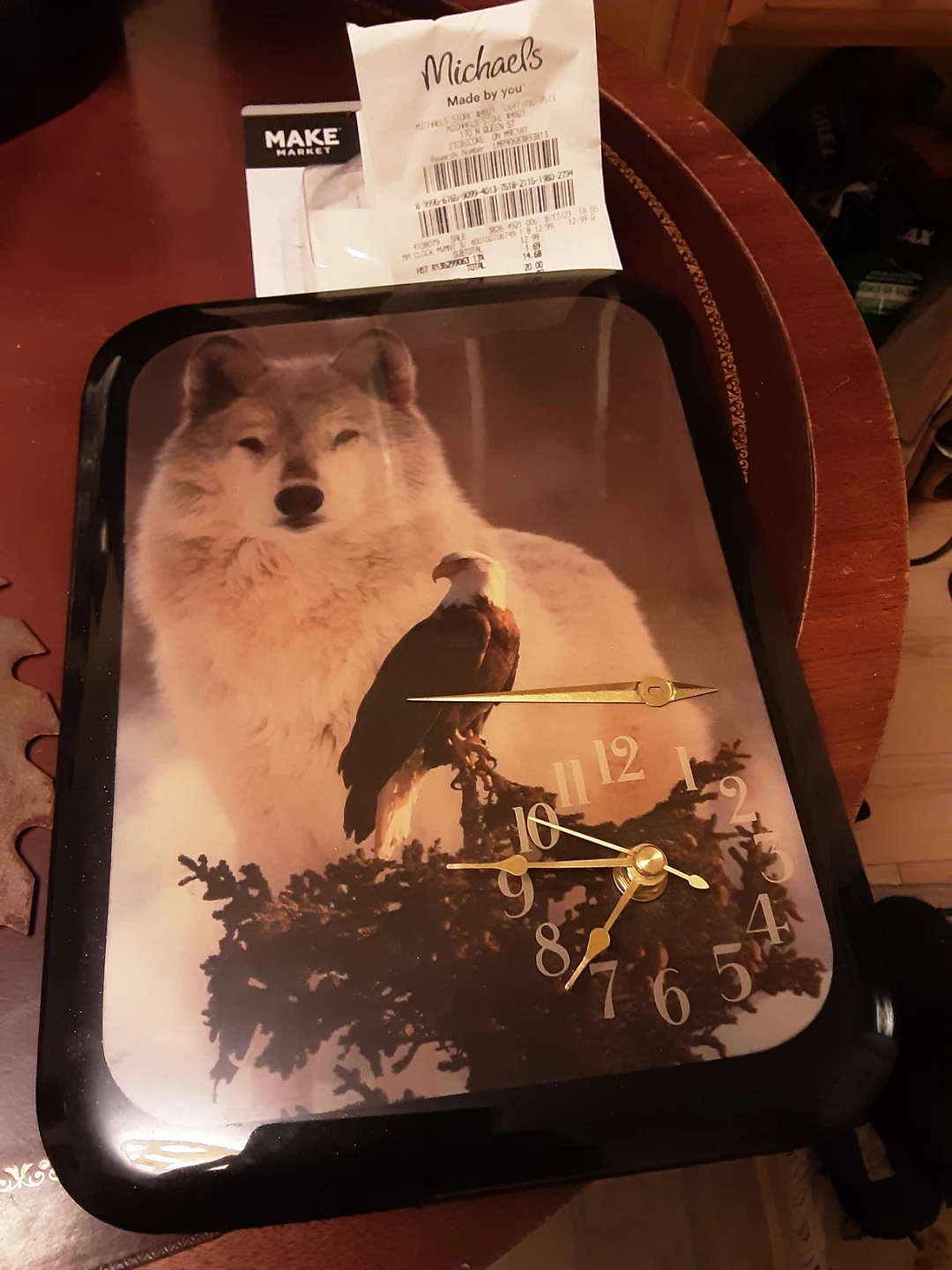 Mastercraft Saw Blade Wall Clock & Wolf and Eagle wall clock - photo 3