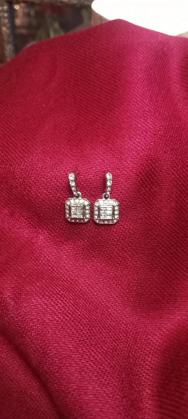 Square sparkly  Stud Earrings - photo 2