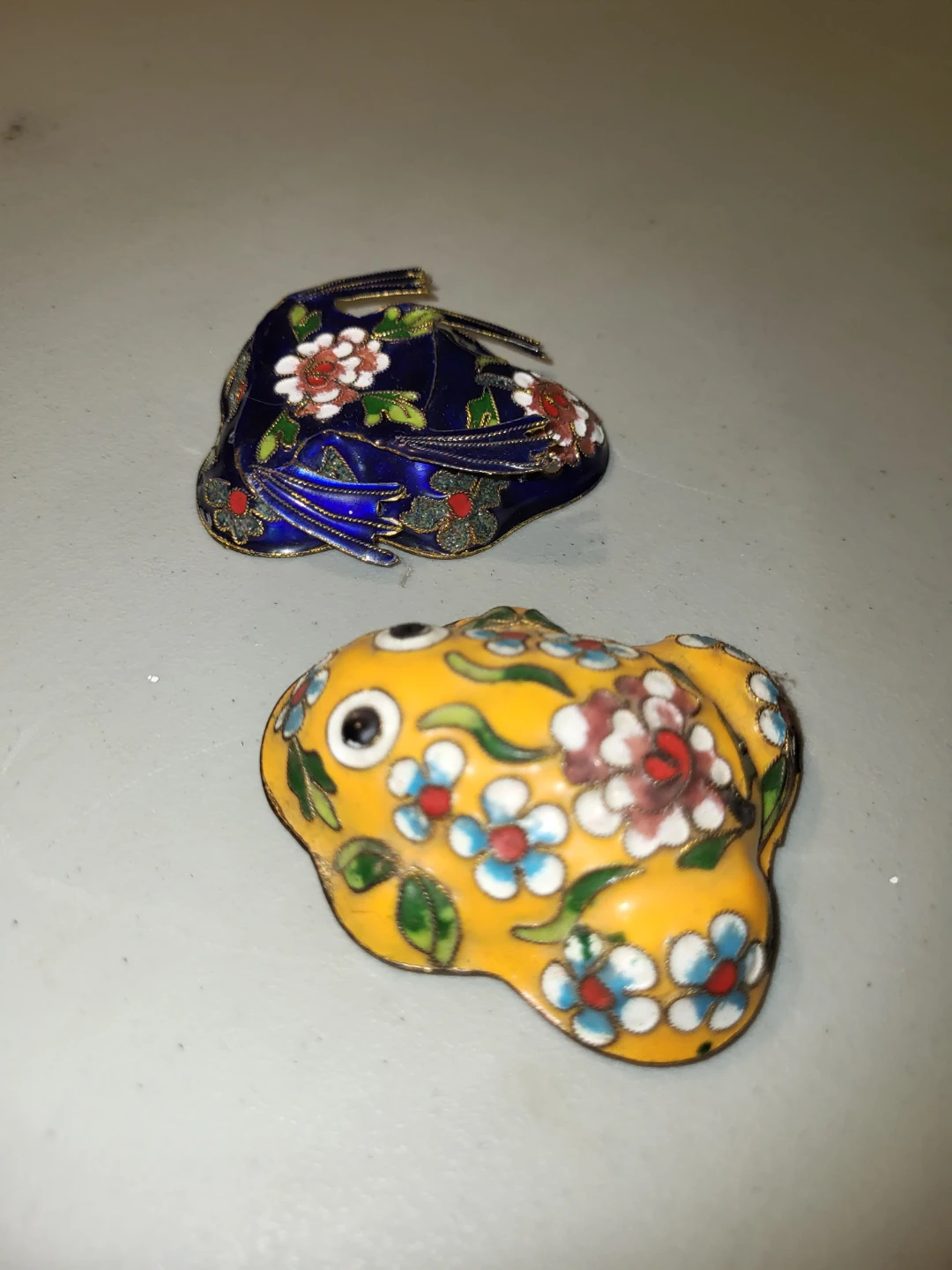 Yellow Cloisonné Frog Figurine - photo 3