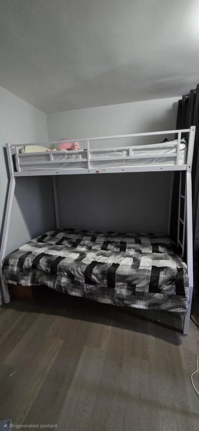 White Metal Bunk Bed