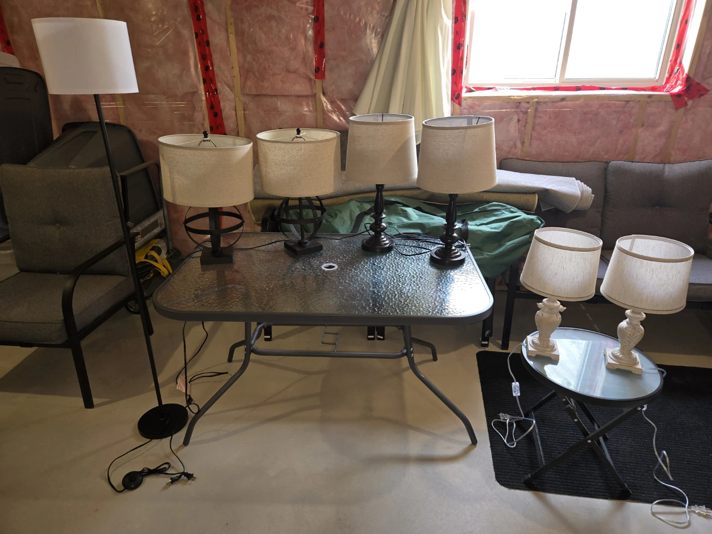 Assorted Lamps and Floor Lamp