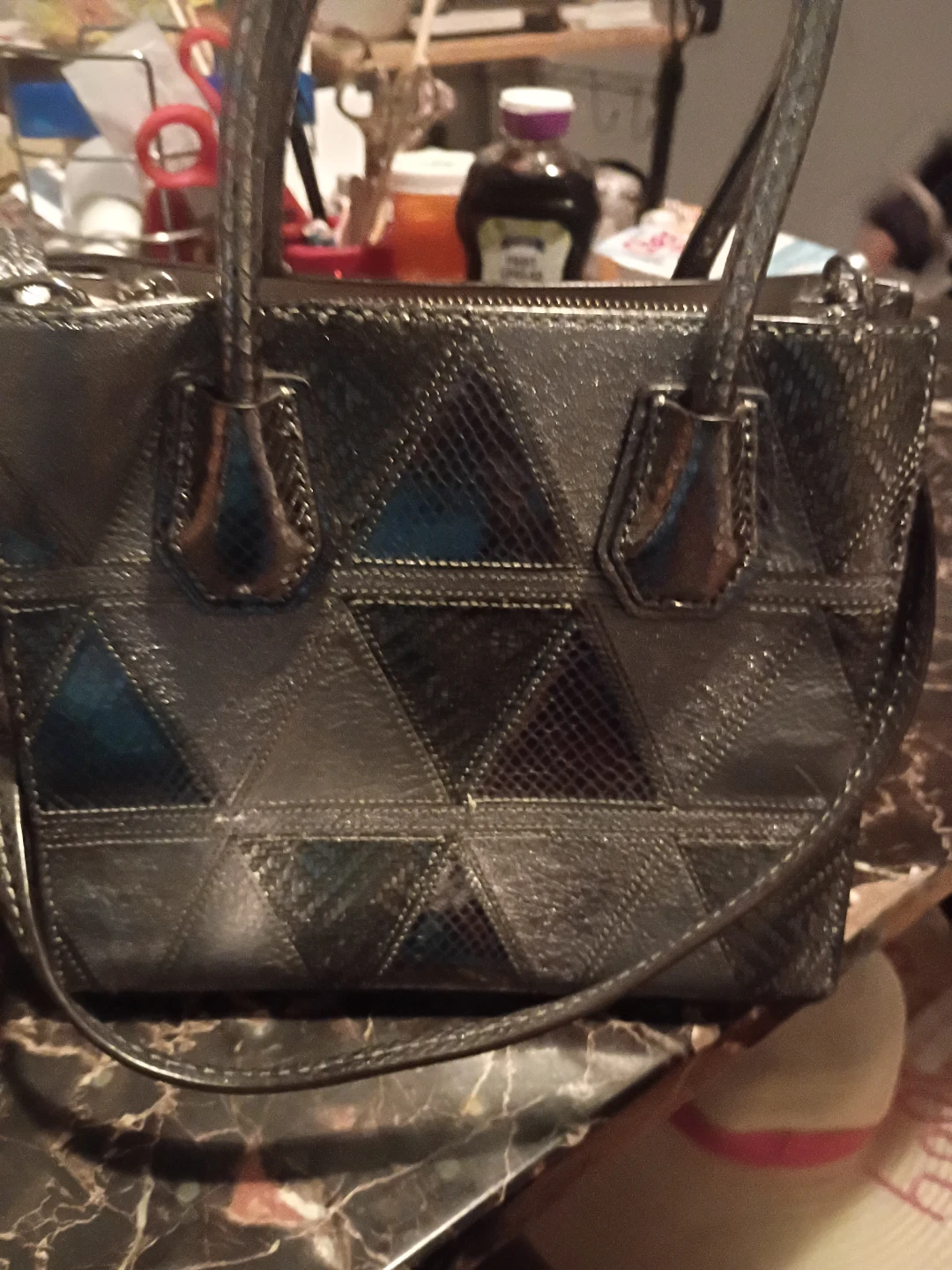 Michael Kors Metallic Snake Embossed Satchel Handbag - photo 3