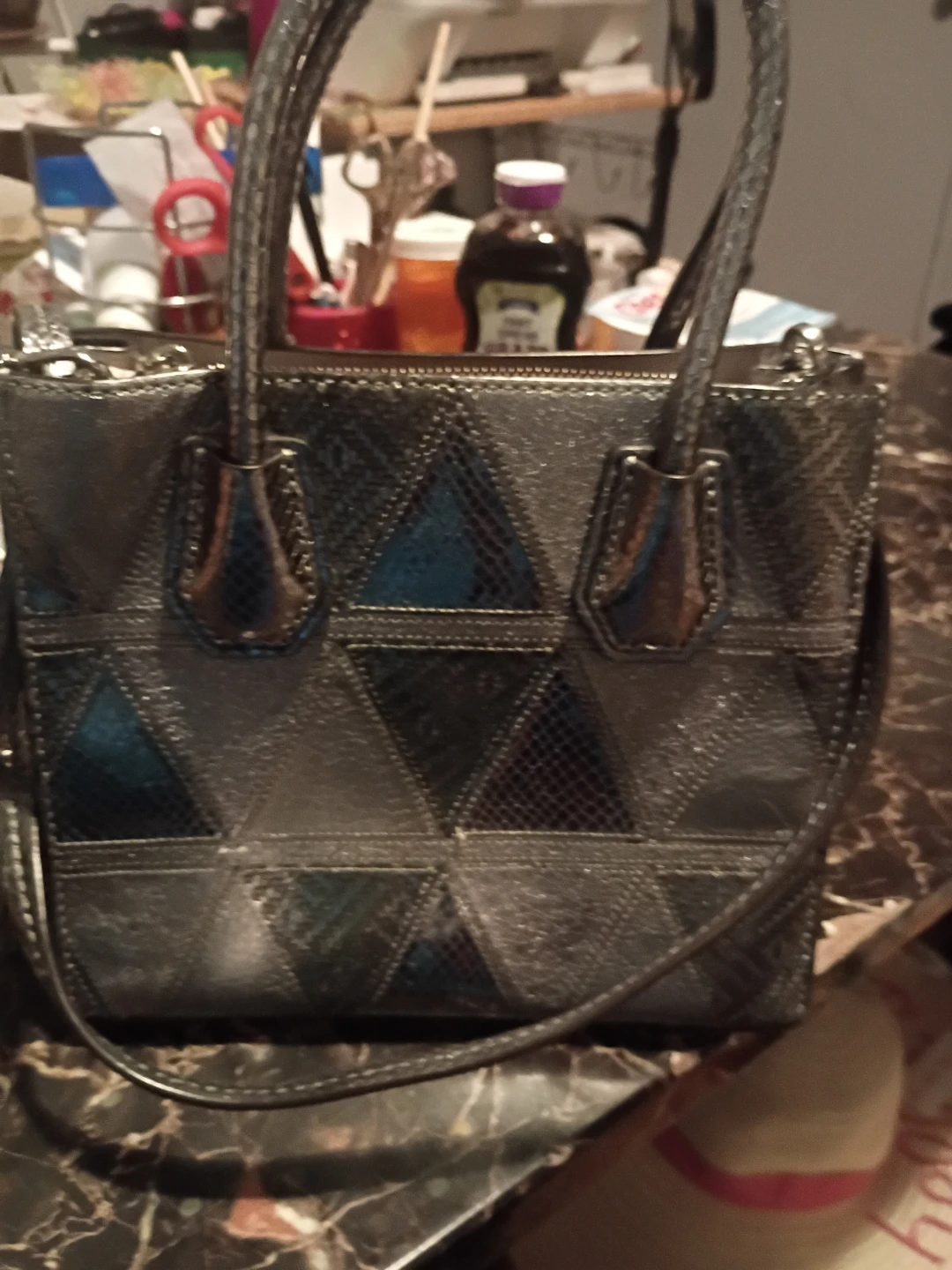 Michael Kors Metallic Snake Embossed Satchel Handbag - photo 5