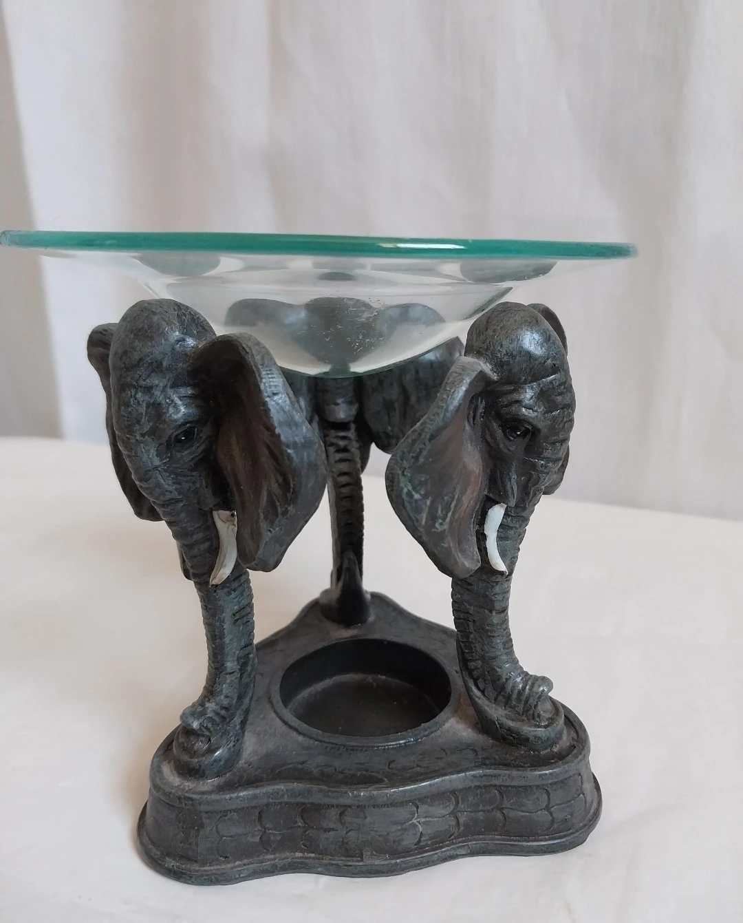 Elephant Design Oil Burner with Glass Dish. Fixed price.