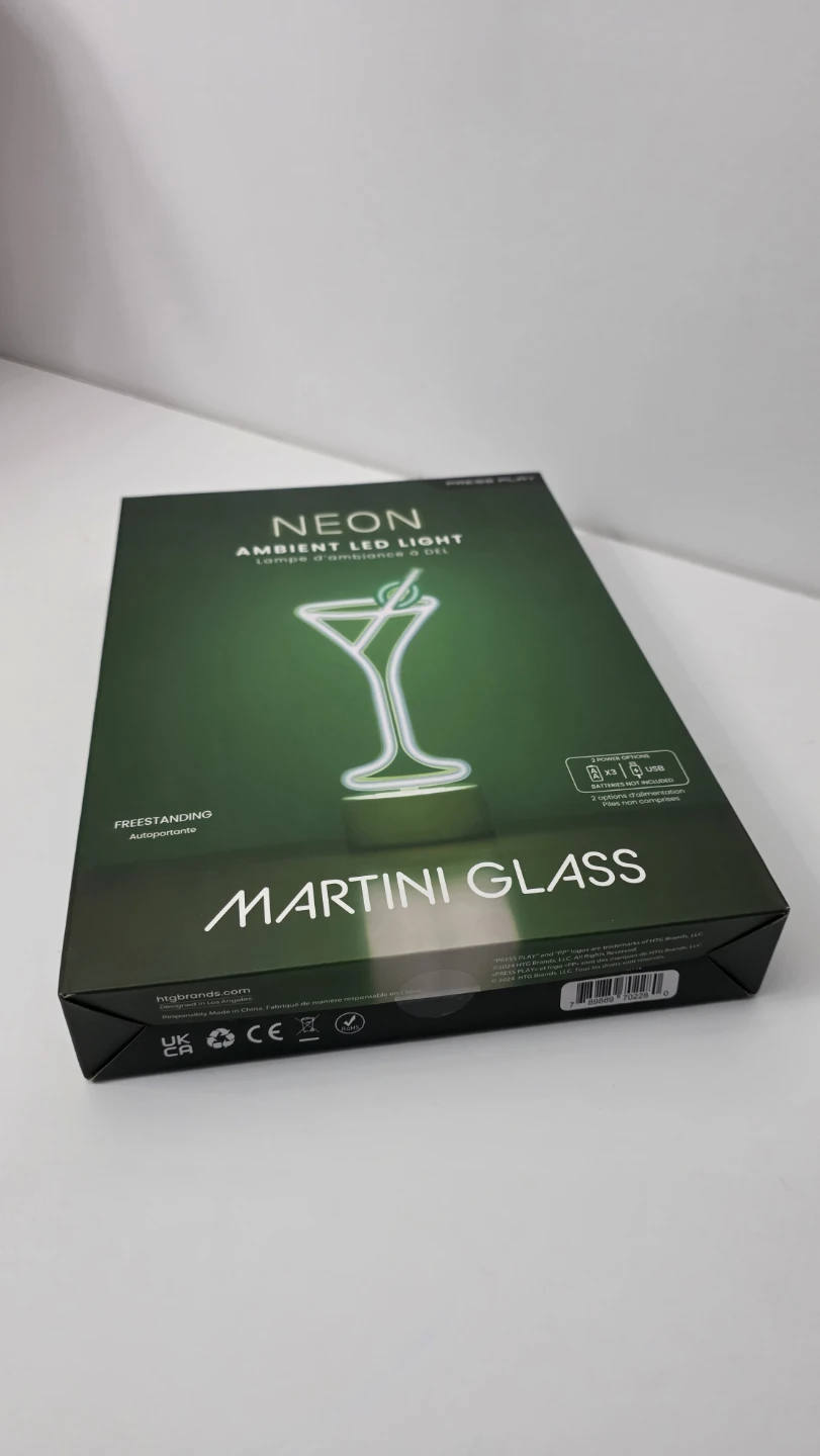 Press Play Neon Martini Glass Ambient LED Light