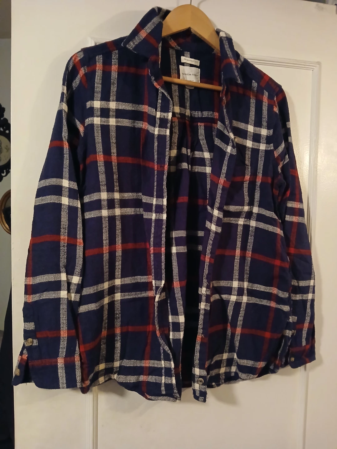 American Eagle Plaid Boyfriend Fit Flannel Shirt
