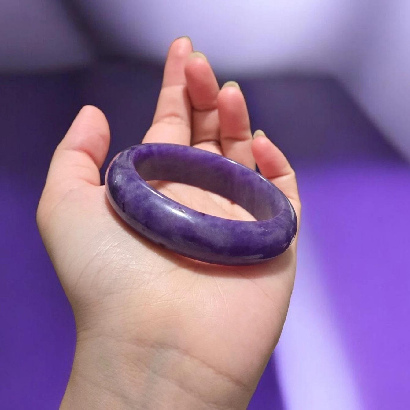 Purple Jadeite Bangle Bracelet
