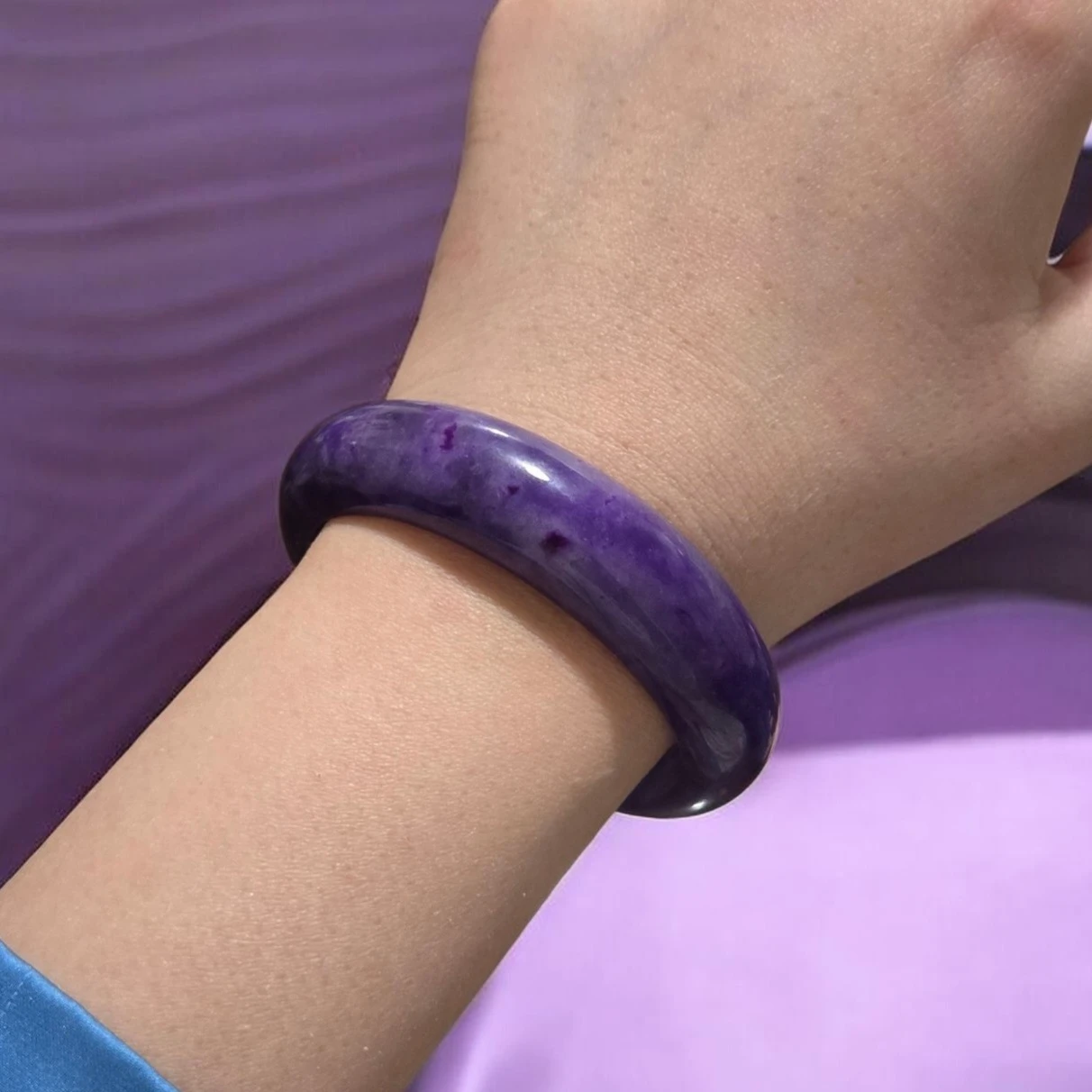 Purple Jadeite Bangle Bracelet - photo 2