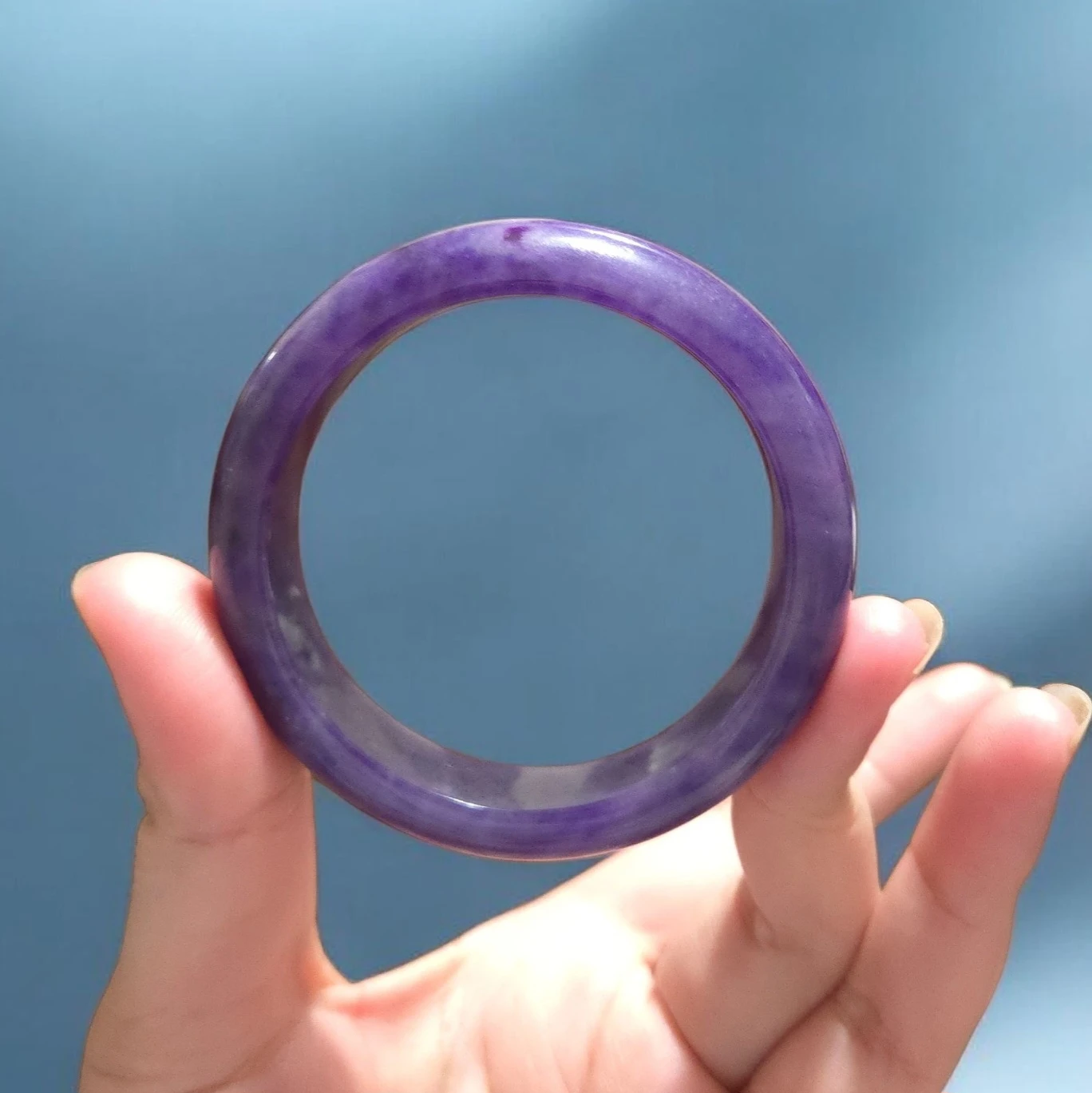Purple Jadeite Bangle Bracelet - photo 3