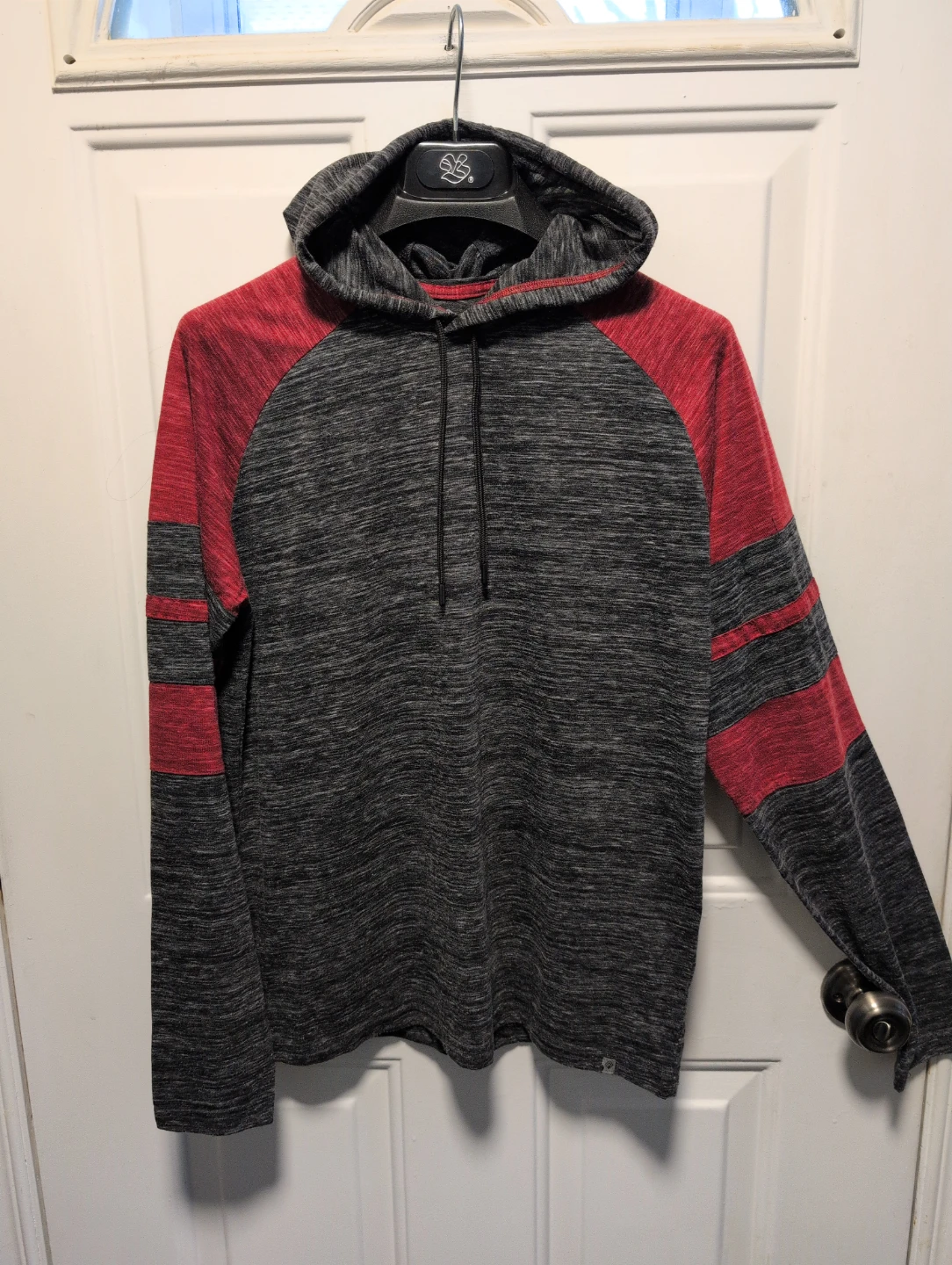Burnside Grey & Red Raglan Hoodie
