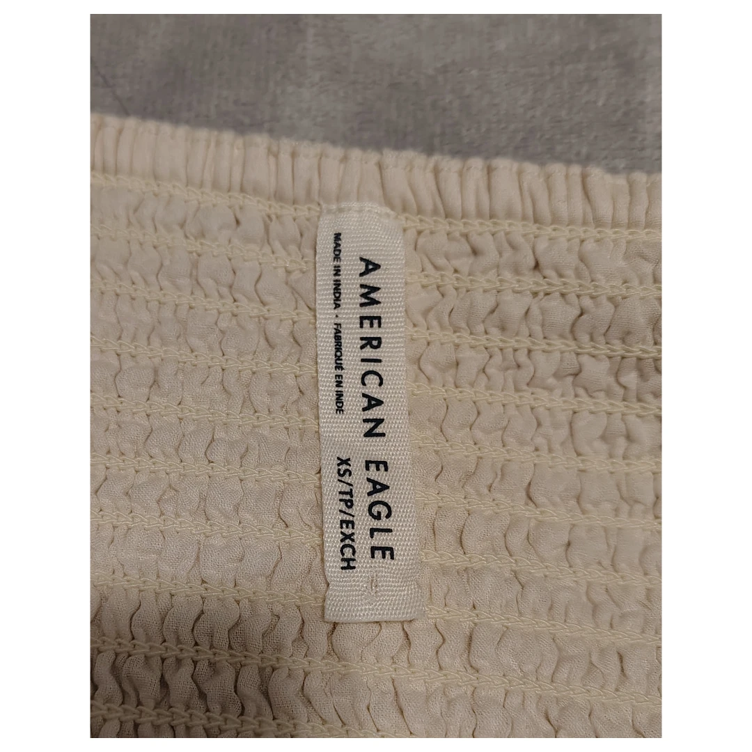 American Eagle Cream Tiered Square Neck Dress XS - photo 2