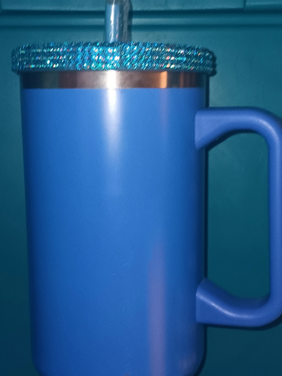Blue Tumbler Mug with Rhinestone Lid - photo 2