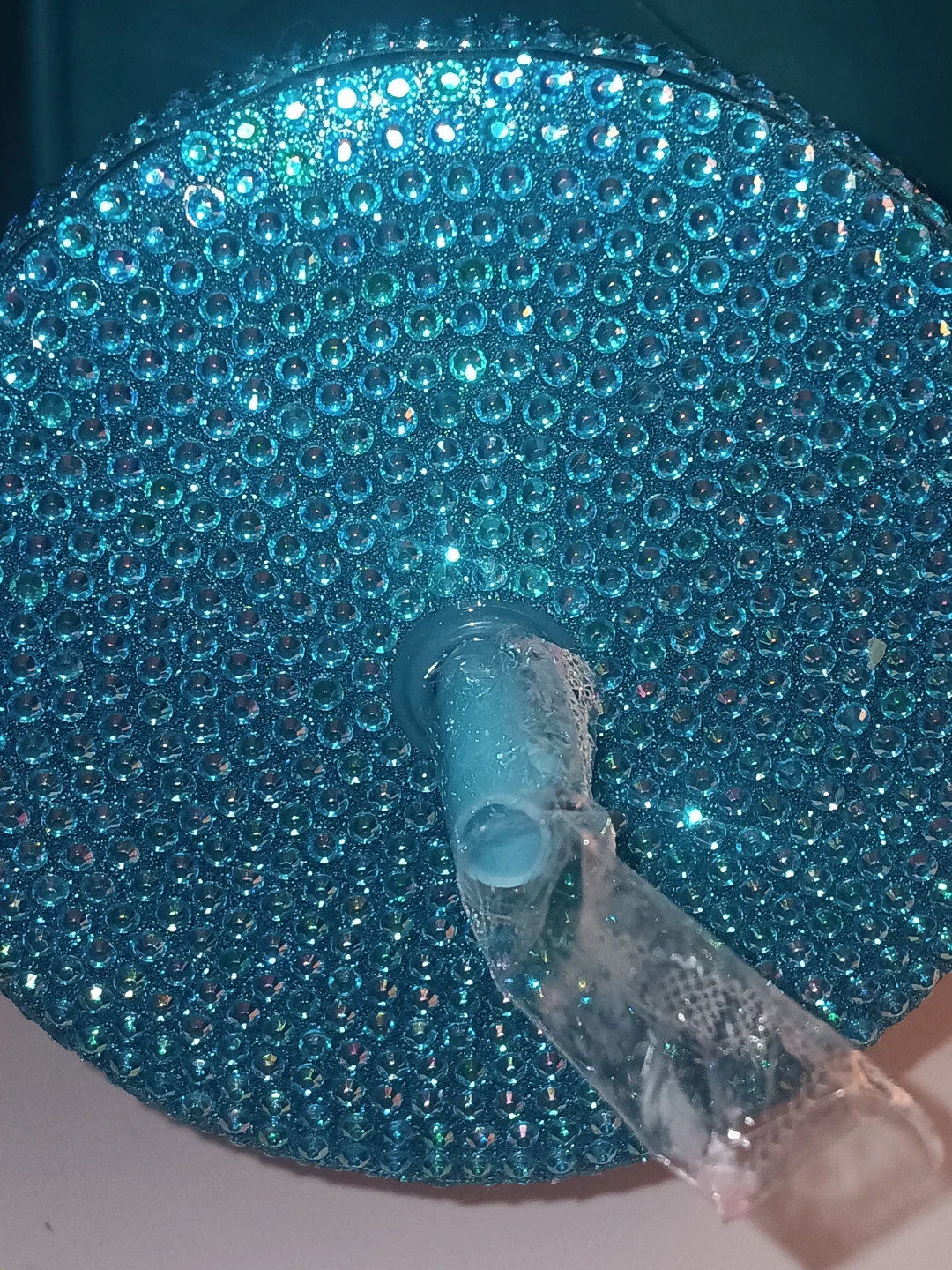Blue Tumbler Mug with Rhinestone Lid