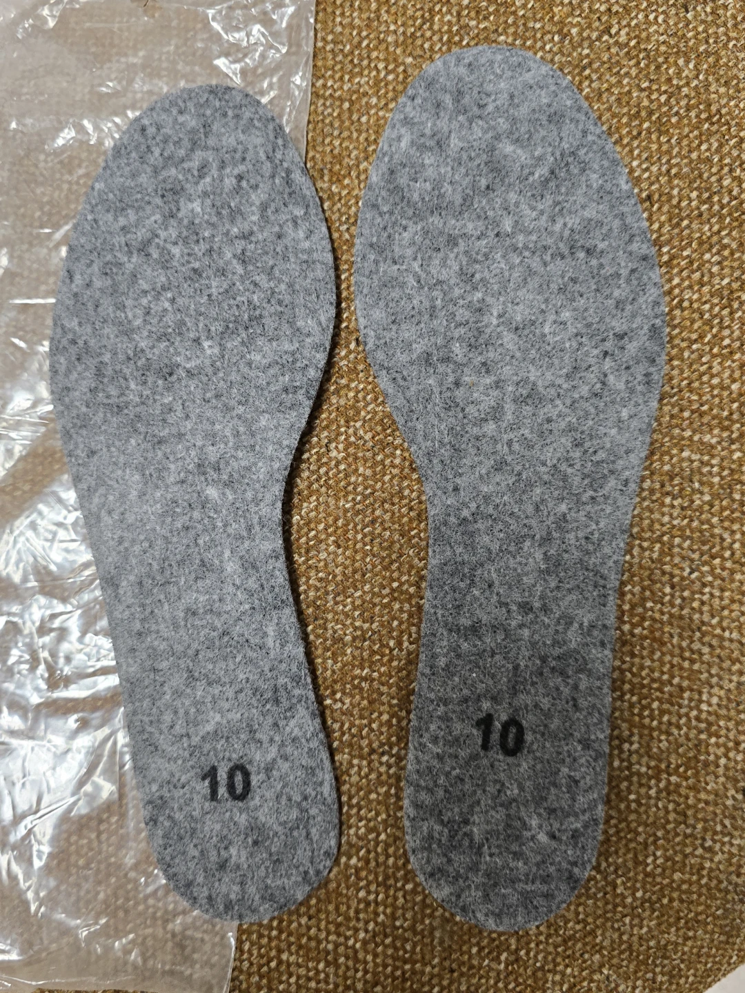 Grey Felt Insoles Size 10