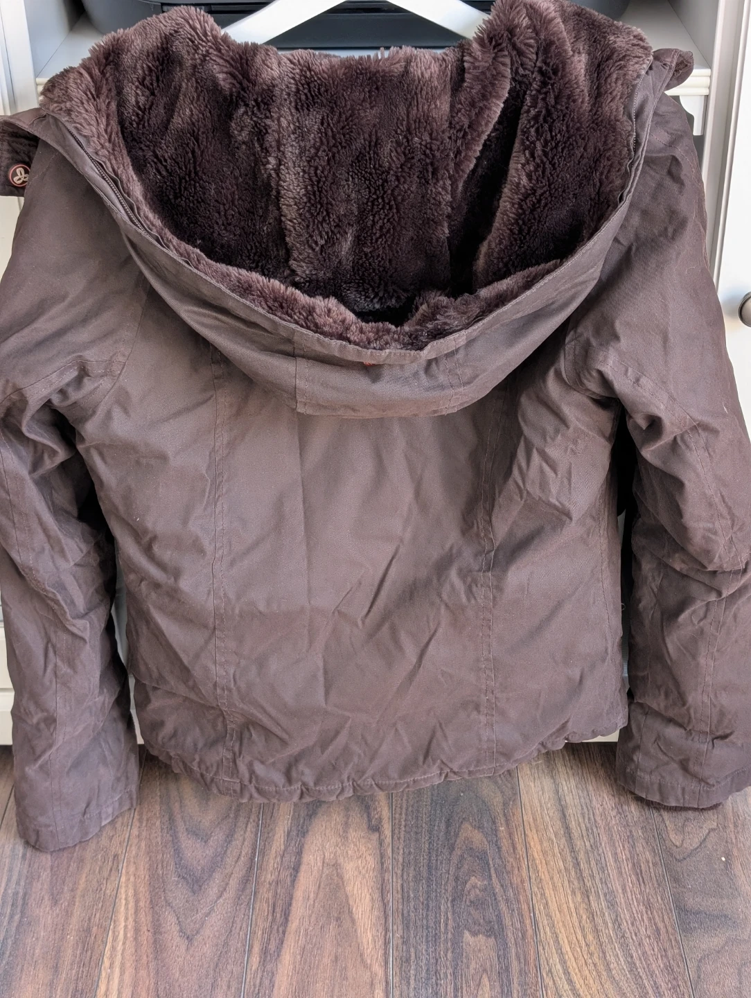 TNA Brown Faux Fur Lined Hooded Jacket - photo 2